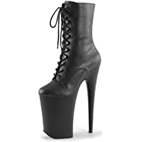 Los mejores  - Pleaser INFINITY-1020 Blk Faux Leather-Blk Matte UK
